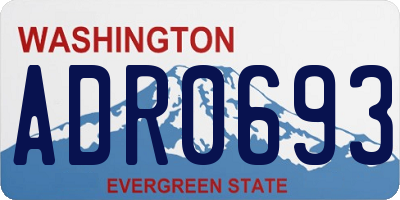 WA license plate ADR0693