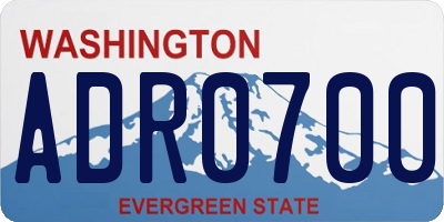 WA license plate ADR0700
