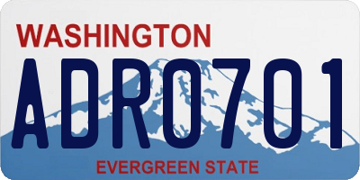 WA license plate ADR0701