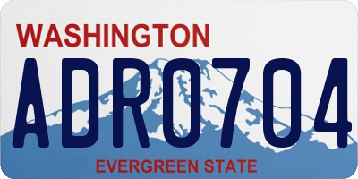 WA license plate ADR0704