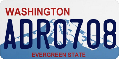 WA license plate ADR0708