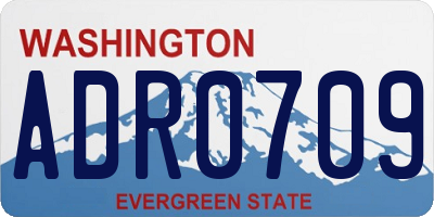 WA license plate ADR0709
