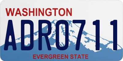 WA license plate ADR0711