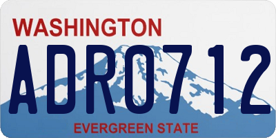 WA license plate ADR0712