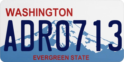 WA license plate ADR0713