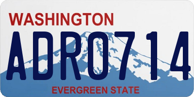 WA license plate ADR0714