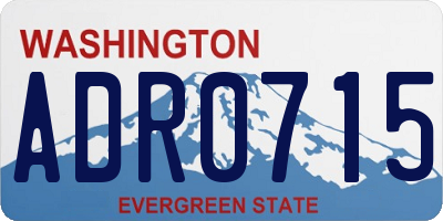 WA license plate ADR0715