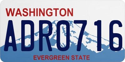 WA license plate ADR0716