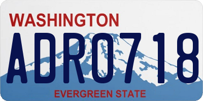 WA license plate ADR0718