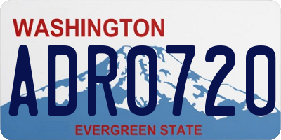 WA license plate ADR0720