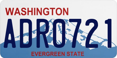 WA license plate ADR0721