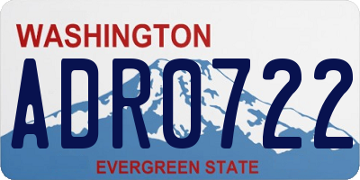 WA license plate ADR0722