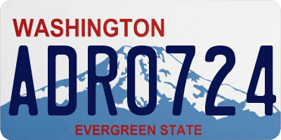 WA license plate ADR0724