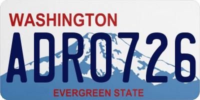 WA license plate ADR0726