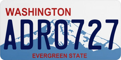 WA license plate ADR0727