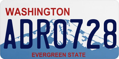 WA license plate ADR0728