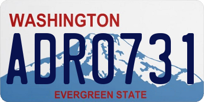 WA license plate ADR0731