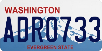 WA license plate ADR0733