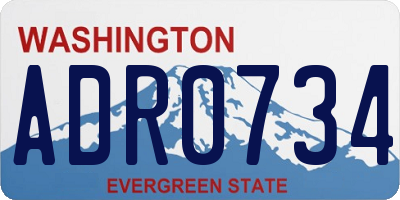 WA license plate ADR0734