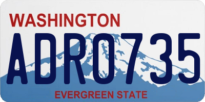 WA license plate ADR0735