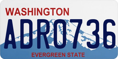 WA license plate ADR0736