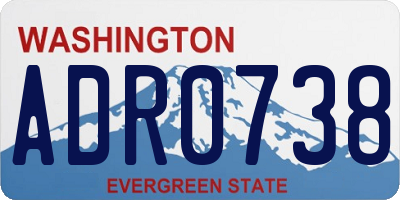 WA license plate ADR0738