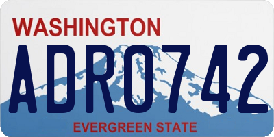 WA license plate ADR0742