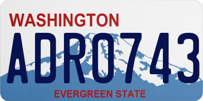 WA license plate ADR0743
