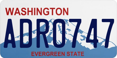 WA license plate ADR0747