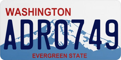 WA license plate ADR0749
