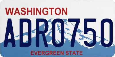 WA license plate ADR0750