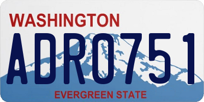 WA license plate ADR0751