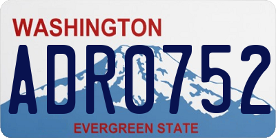 WA license plate ADR0752