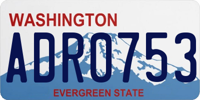 WA license plate ADR0753