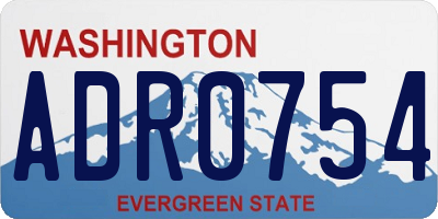 WA license plate ADR0754