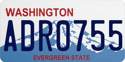 WA license plate ADR0755