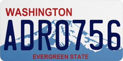 WA license plate ADR0756
