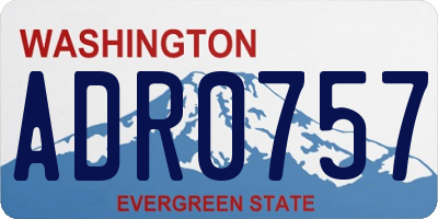WA license plate ADR0757