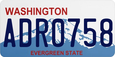 WA license plate ADR0758