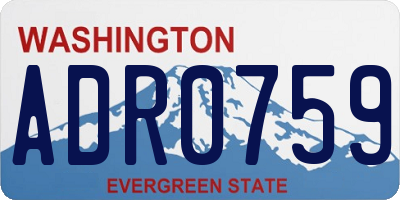 WA license plate ADR0759