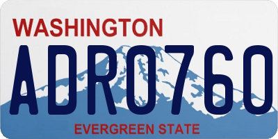 WA license plate ADR0760