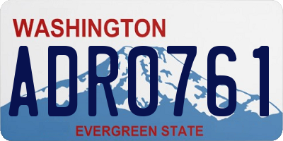 WA license plate ADR0761