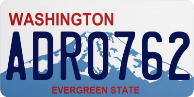 WA license plate ADR0762