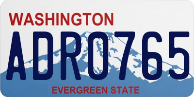 WA license plate ADR0765