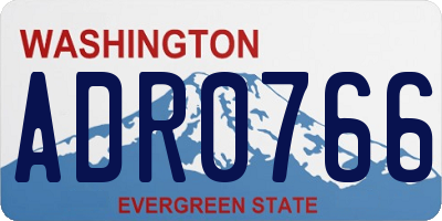 WA license plate ADR0766