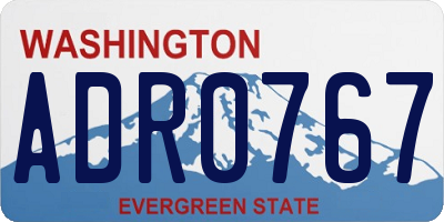 WA license plate ADR0767