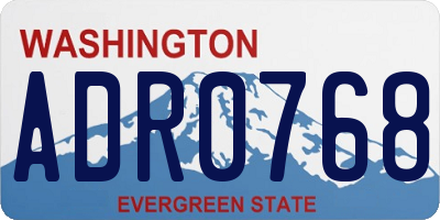 WA license plate ADR0768
