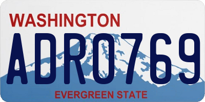 WA license plate ADR0769