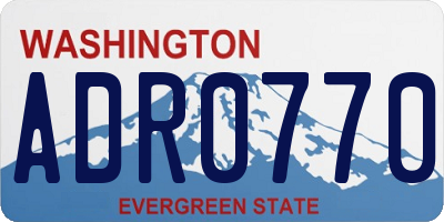 WA license plate ADR0770