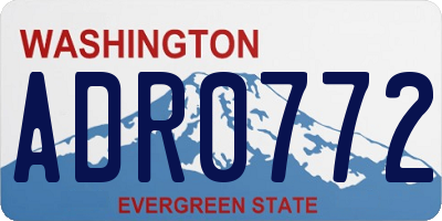 WA license plate ADR0772